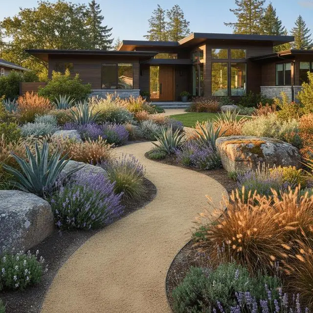 Drought-Tolerant Front Yard Landscaping with Rocks