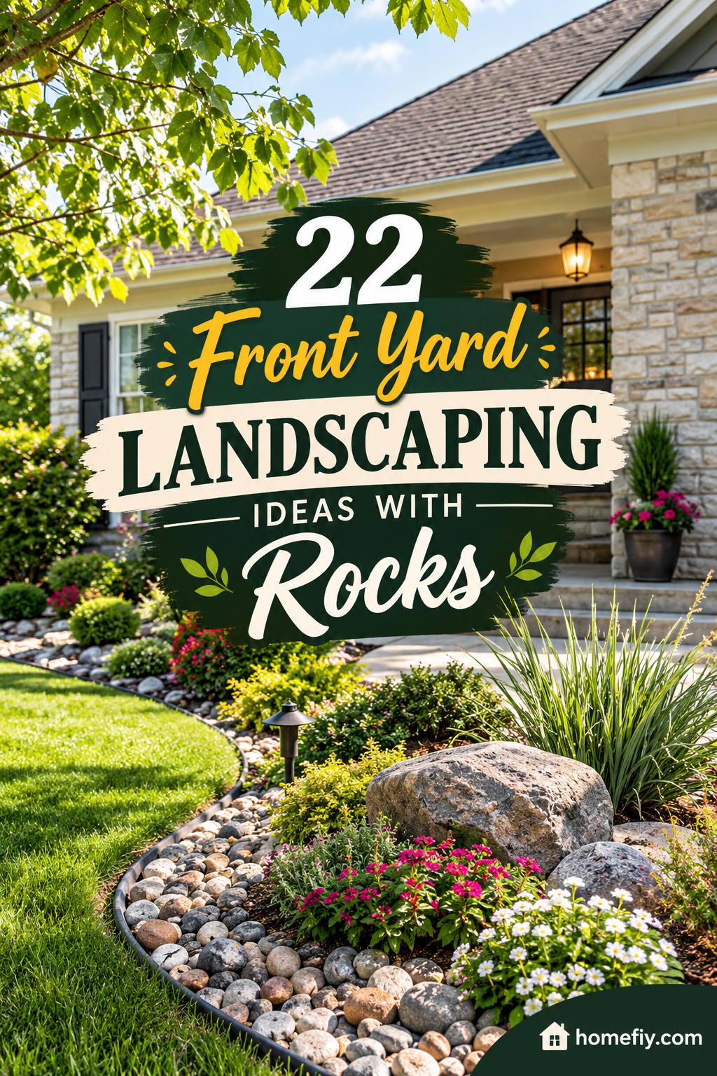 22 Front Yard Landscaping Ideas with Rocks
